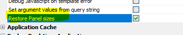 Option to restore panel sizes on load